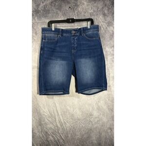 Soft Surroundings Blue Ultimate Denim Pull On Relaxed Shorts Size Large NEW